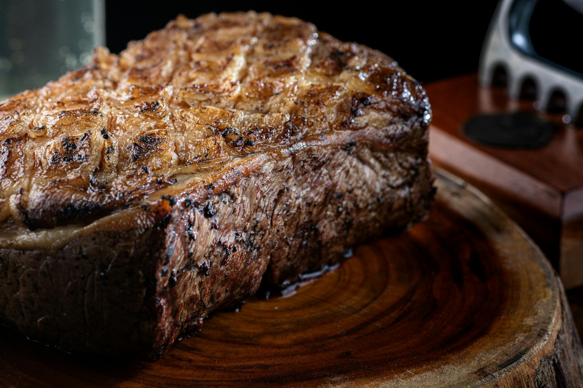 Close-up of Tasty Meat Steak on Board