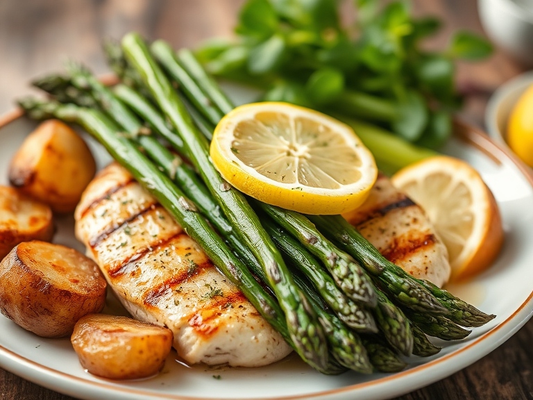 Grilled Asparagus & Lemon Chicken